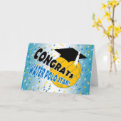 水球の星のための卒業のお祝い カード (黄色い花)