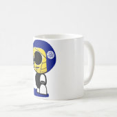 水球の球ヘッドプレーヤーのキャラクター コーヒーマグカップ (正面右)