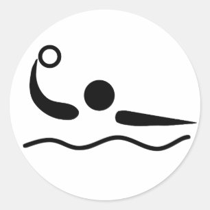 水球のWaterpoloのピクトグラム ラウンドシール