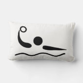 水球のWaterpoloのピクトグラム ランバークッション (裏面)