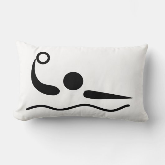 水球のWaterpoloのピクトグラム ランバークッション (正面)