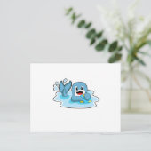 水球をするイルカ ポストカード (スタンド正面)