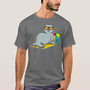 水球サングラスで日光浴のシール Tシャツ