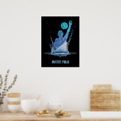 水球ヴィンテージスポーツアスリート付きボール ポスター (キッチン)