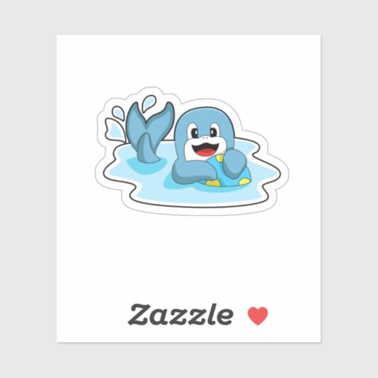 水球付きイルカ シール (シート)