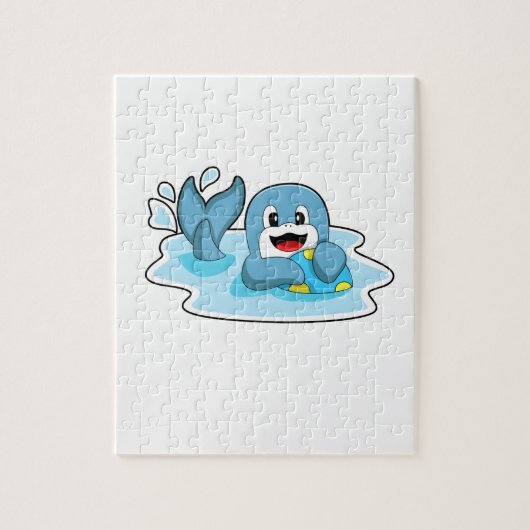 水球付きイルカ ジグソーパズル (縦)