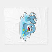 水球付きイルカ フリースブランケット (正面(横))