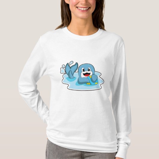 水球付きイルカ Tシャツ (正面)