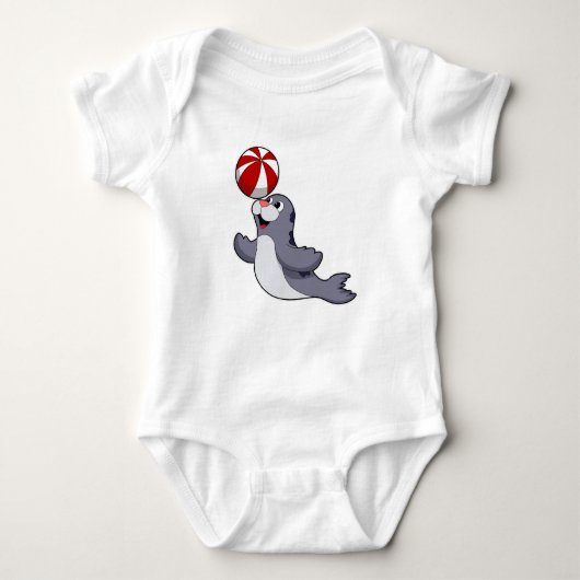 水球付きシール ベビーボディスーツ (正面)