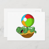水球付き亀 ポストカード (正面/裏面)