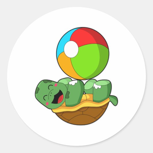 水球付き亀 ラウンドシール (正面)