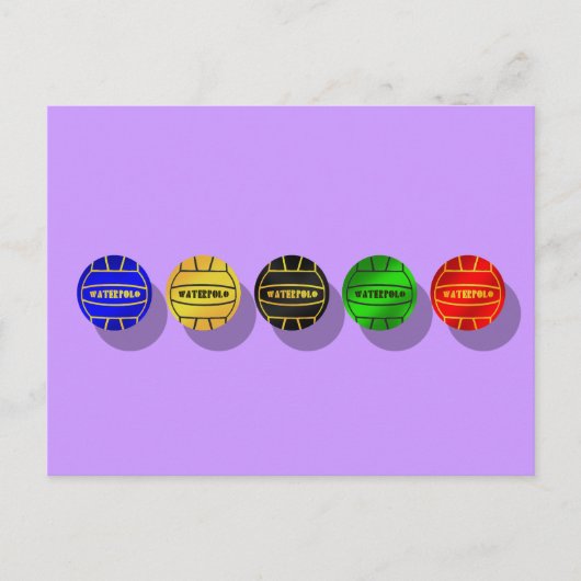 水球選手と水球選手のボール ポストカード (正面)