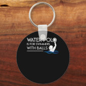 水球選手はボール付き泳ぐ人 キーホルダー (正面)