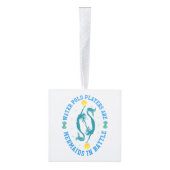 水球選手は戦いで人魚だ キューブオーナメント (右)