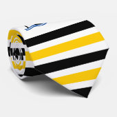 水球選手ブラックシルエットイエローストライプズ ネクタイ (ロール)