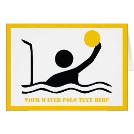 水球選手ブラックシルエットグリーティングカード