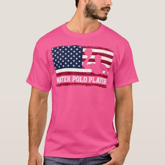 水球選手Usフラッグ水球選手 Tシャツ (正面)