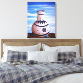 水瓶及びターコイズ キャンバスプリント (インサイチュ (寝室))