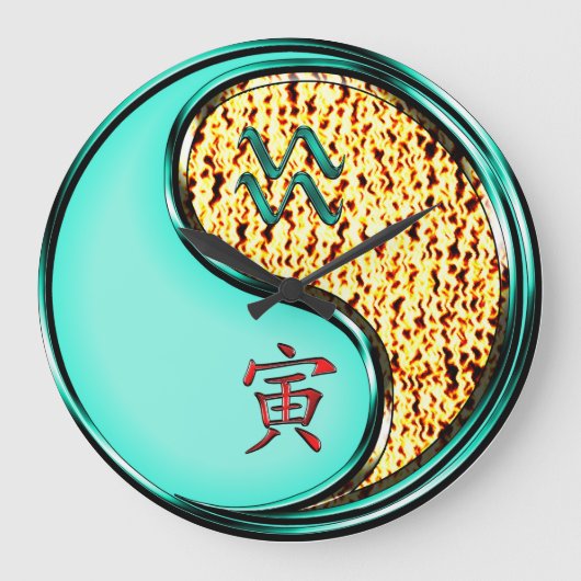 水瓶座と丙寅 ラージ壁時計 (正面)
