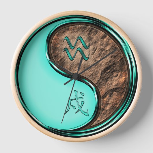 水瓶座と戌年 壁時計 (正面)