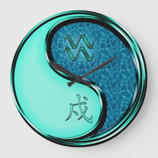 水瓶座と水犬 ラージ壁時計 (正面)