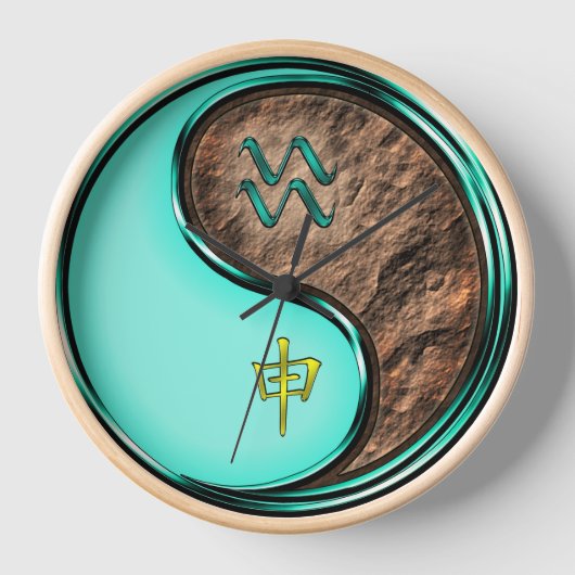 水瓶座と申年 壁時計 (正面)