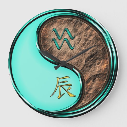 水瓶座と辰年 ラージ壁時計 (正面)
