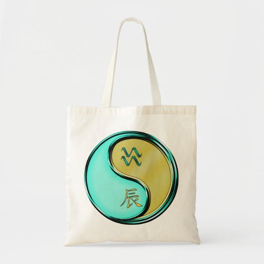 水瓶座と金属の龍 トートバッグ (正面)