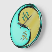水瓶座と金属の龍 ラージ壁時計 (傾斜)