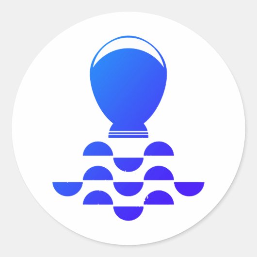 水瓶座の占星術のサイン ラウンドシール (正面)