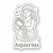 水瓶座の女性ステッカー シール (正面)