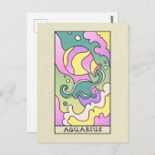 水瓶座の抽象的なアート ヴィンテージ ポストカード (正面/裏面)