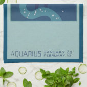 水瓶座の星座、ヴィンテージ占星術 キッチンタオル (折り畳み)