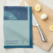 水瓶座の星座、ヴィンテージ占星術 キッチンタオル (四つ折り)