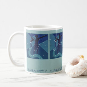 水瓶座の星座、ヴィンテージ占星術 コーヒーマグカップ
