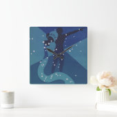 水瓶座の星座、ヴィンテージ占星術 スクエア壁時計 (ホーム)