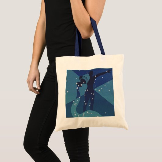 水瓶座の星座、ヴィンテージ占星術 トートバッグ (正面(商品))