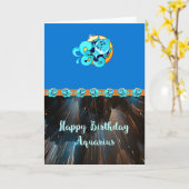 水瓶座の誕生日カード カード (黄色い花)