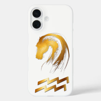 水瓶座の馬 西洋と中国の占星術ケース iPhone 16ケース