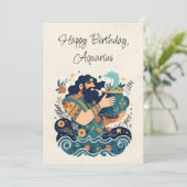 水瓶座・みずがめ座の誕生日カード フラットカード (スタンド正面)