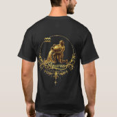 水瓶座 ユニーク 星座、星のサイン Tシャツ (裏面)