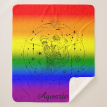水瓶座 星座 LGBTQ プライド レインボーデザイン