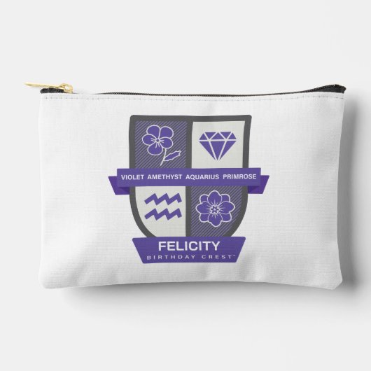 水瓶座 誕生日 クレスト™ 2月1日-18日 アクセサリーポーチ (正面)