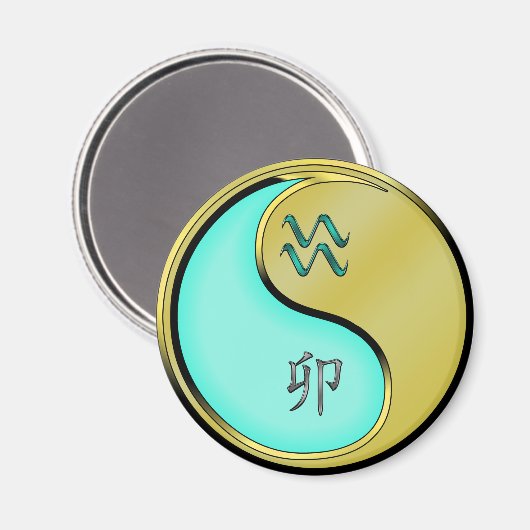 水瓶座 & 金うさぎ マグネット (正面/裏面)