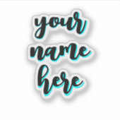 水瓶用防水名タグ、カスタム文字 シール (正面)