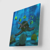 水生浅瀬 スクエア壁時計 (傾斜)