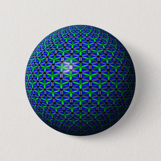 水生花 缶バッジ (正面)