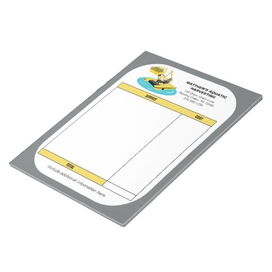 水産収穫業領収書 ノートパッド (アングル)