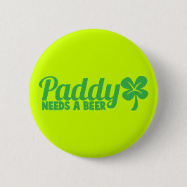 水田はビールを必要とします! St patricks dayのdrinkinのデザイン 缶バッジ