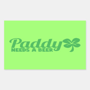 水田はビールを必要とします! St patricks dayのdrinkinのデザイン 長方形シール